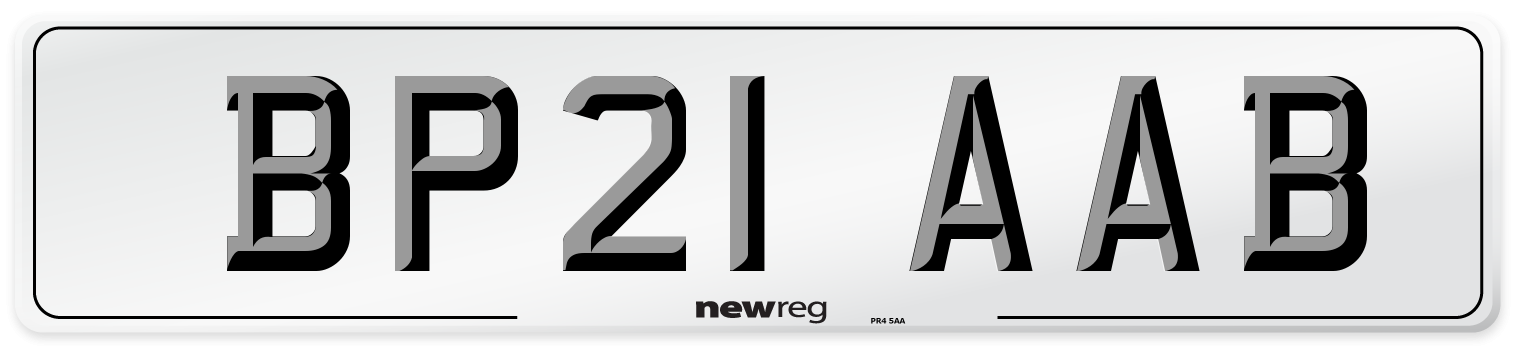 BP21 AAB Number Plate from New Reg